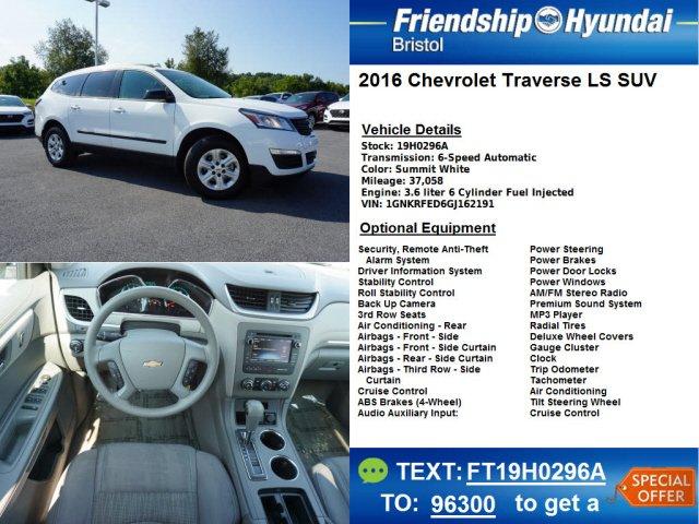 used 2016 chevrolet traverse fwd ls bristol, tn 37620 for sale in bristol, tennessee