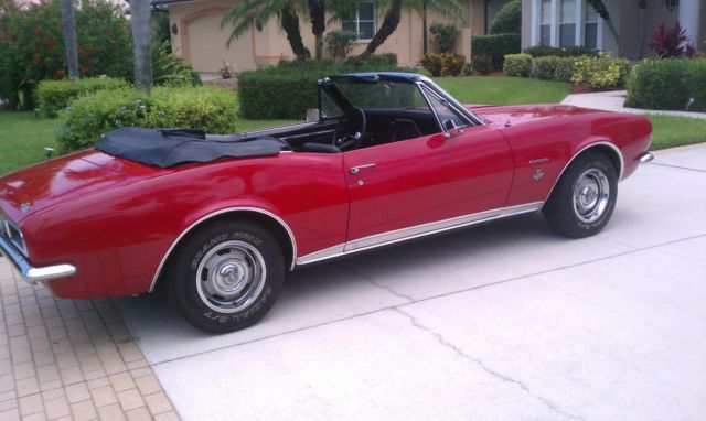 1967 camaro convertible rs, one owner, red, rebuilt engine and transmission