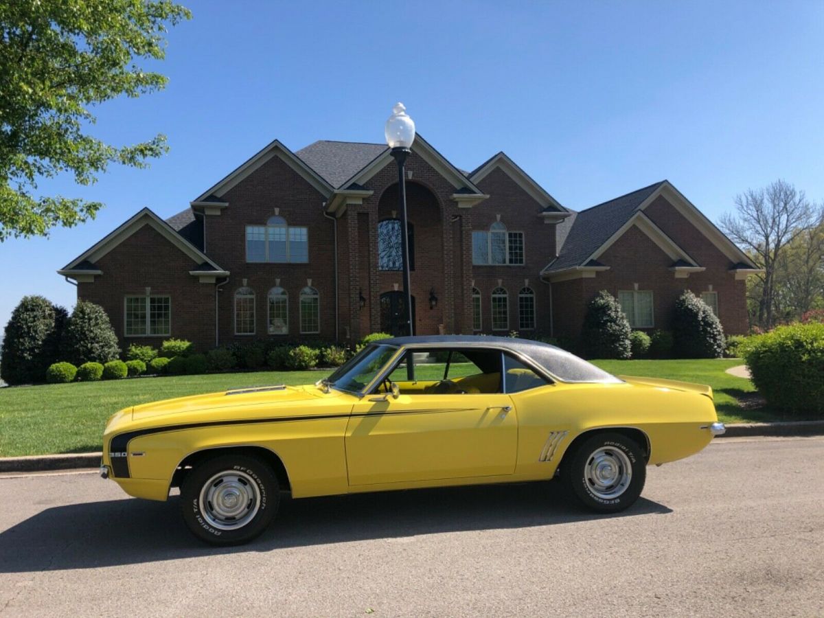1969 chevrolet camaro ss 383 4 speed rs yellow houndstooth fully restored