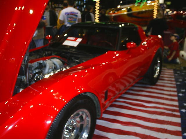 stunning red corvette coupe, excellent condition, many custom features
