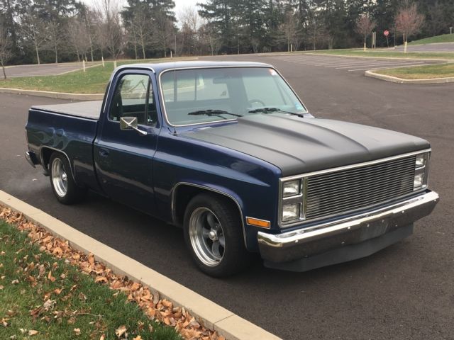 1986 chevrolet c-10 c10, pickup, 350cu in/700r trans, blue w/blue ghost flames!!