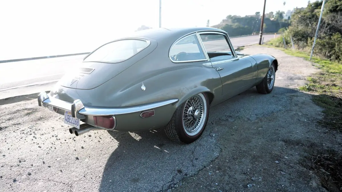 1973 jaguar xke 2+2 4spd manual all original fern grey paint with olive interior