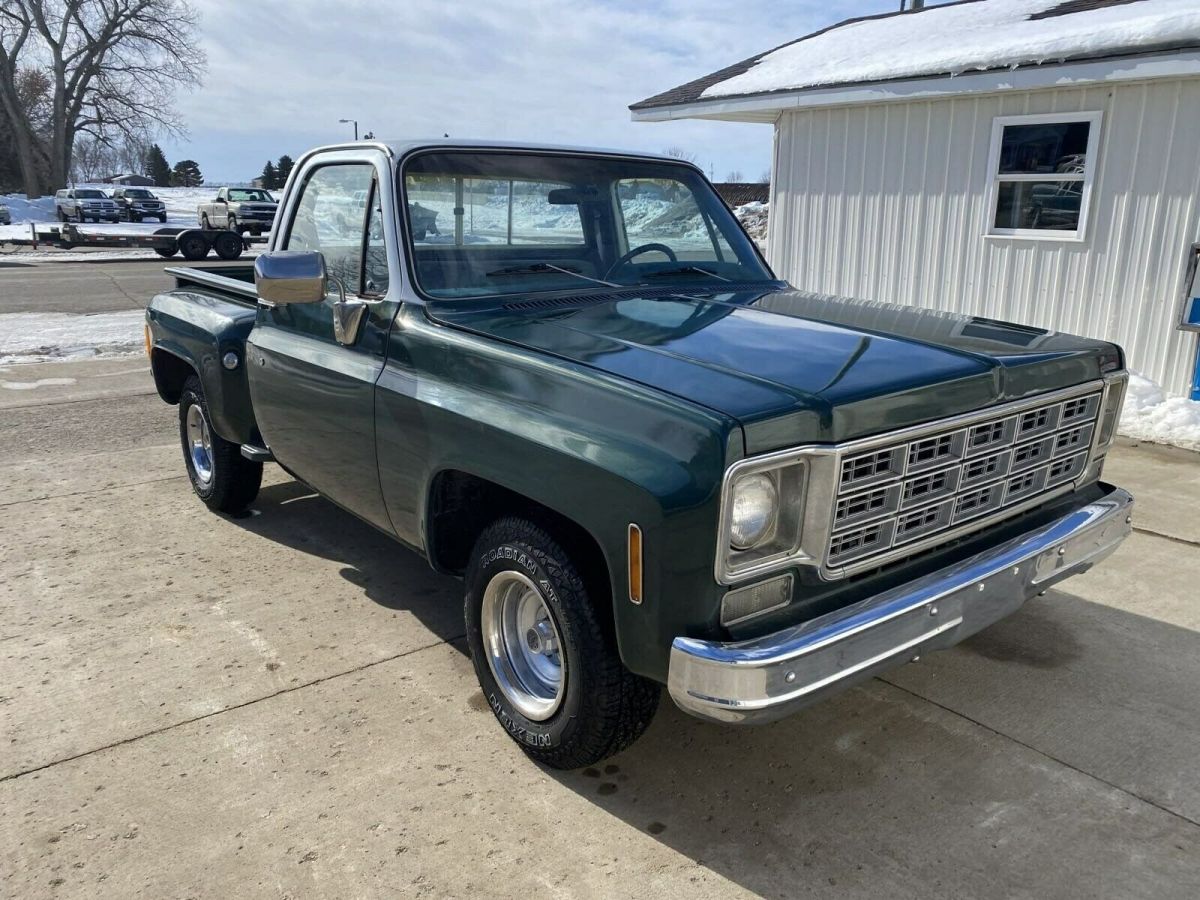 1977 chevrolet c10 pickup 0 green pickup 6 cyl 3 speed automatic