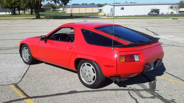 1985 porsche 928s guards red on red leather 41k, window sticker 80 81 82 83 84