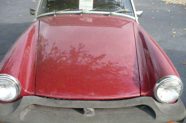 1977 mg midget maroon convertible partially restored
