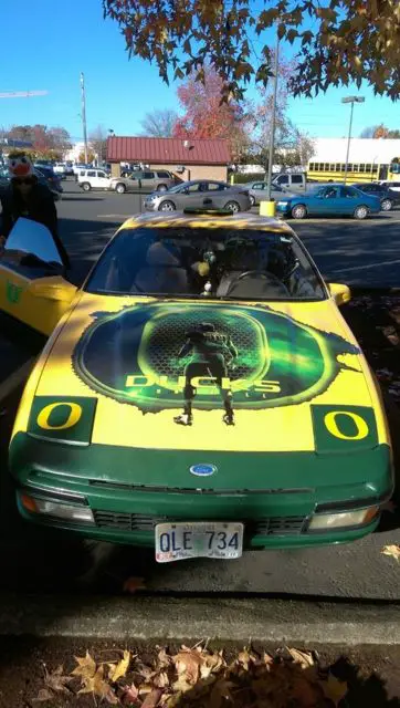 the duck car - oregon ducks green/yellow 1990 ford probe gl
