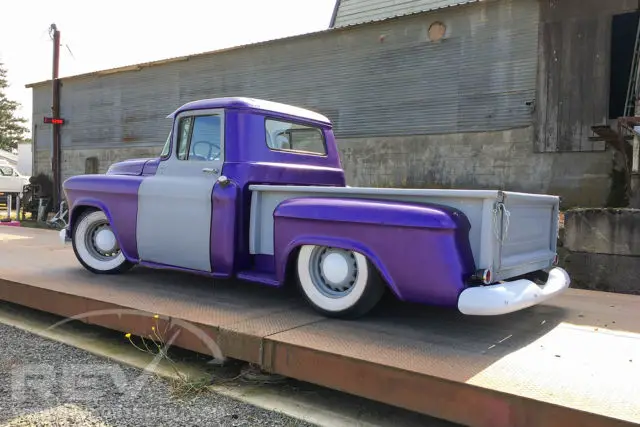 1957 chevy 3100 series step side short bed slammed / lowered pickup