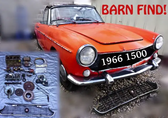 1966 fiat 1500 cabriolet 118k lot - barn find!