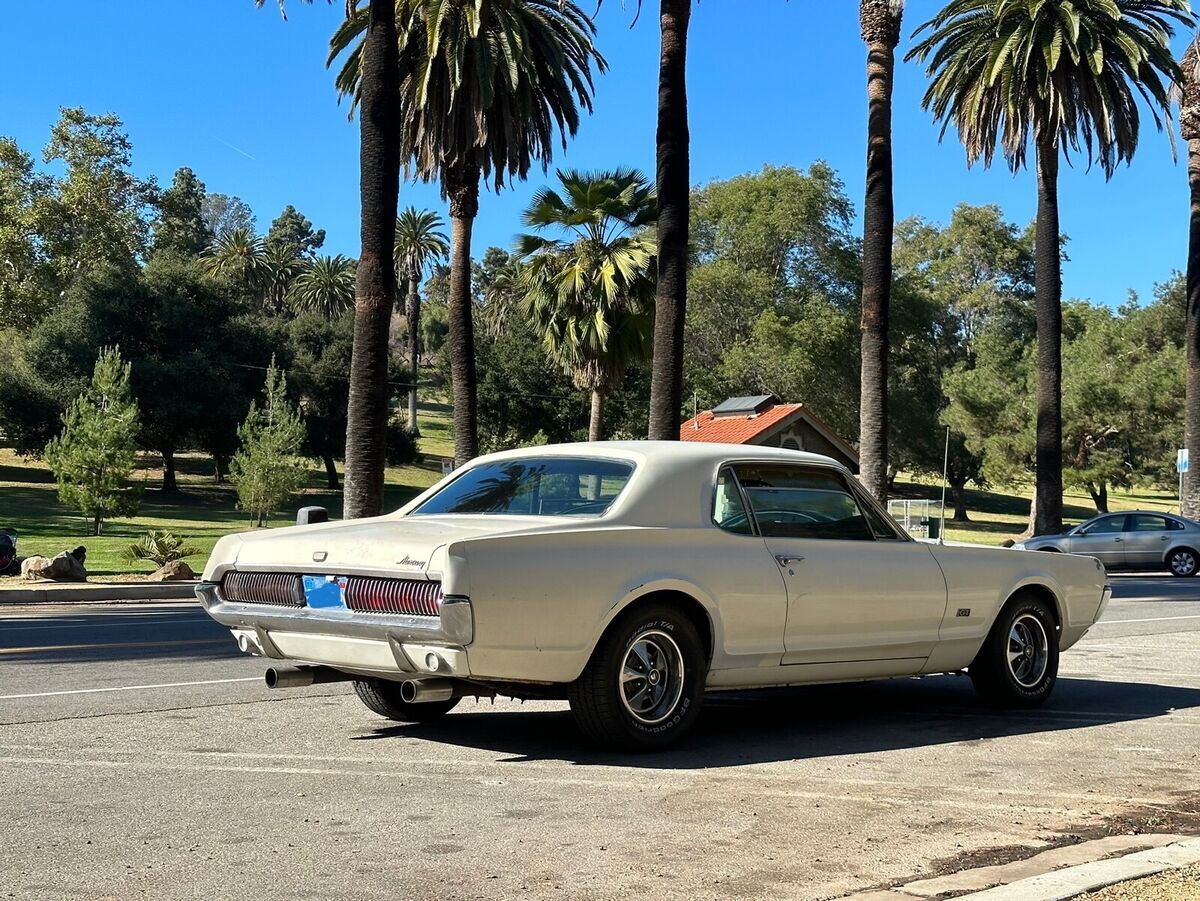 1967 mercury cougar white rwd automatic gt