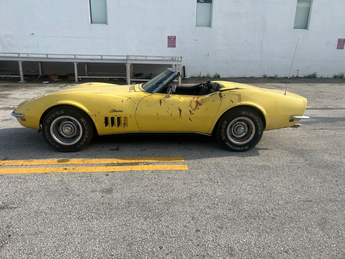 1969 corvette convertible, 4-speed, #'s matching, $1 no reserve