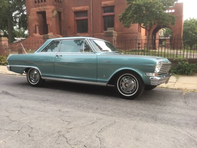 1964 nova super sport, rare azure turq., orig. cal black plates, no reserve!!