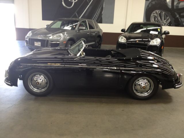 porsche speedster reproduction black car, interior and conv top, 4 spd low miles