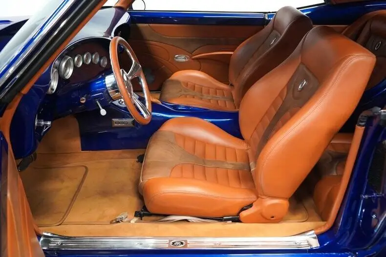 restored custom ls v8 auto classic vintage collector 4l60e blue tan upgraded
