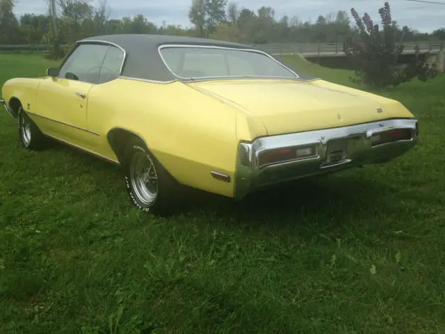 1972 buick gs ram air 455 auto ac power windows/seat sunburst yellow build sheet