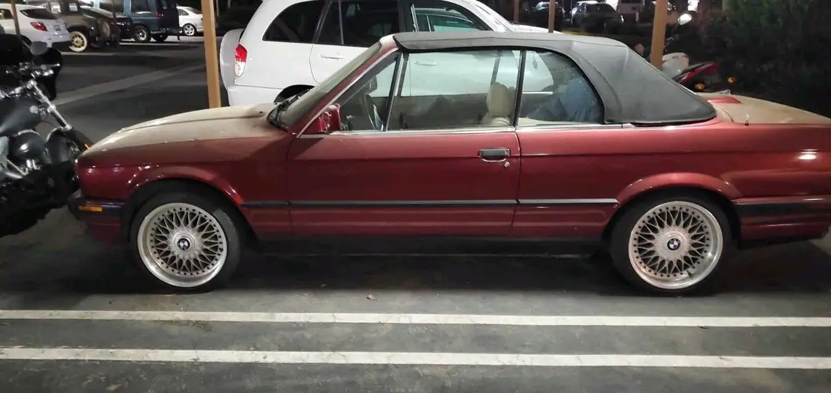 1991 bmw 3-series convertible red rwd manual i