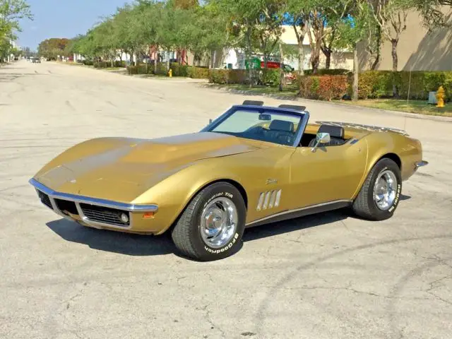 no reserve 1969 corvette stingray 427 4 speed convertible riverside gold