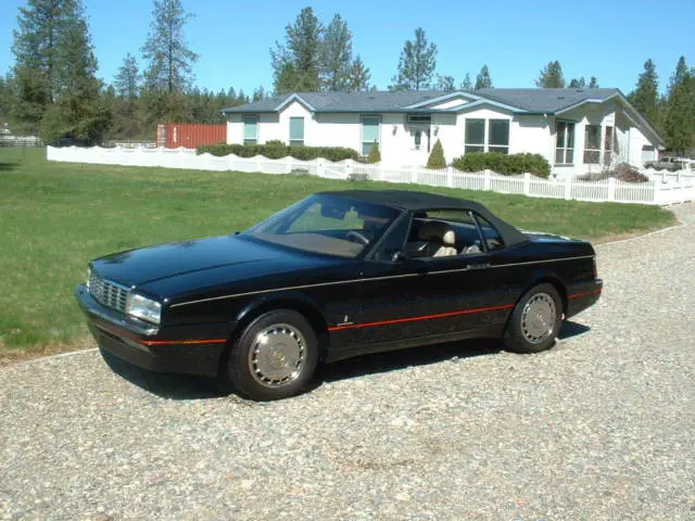 1992 cadillac allante convertible! low miles! black beauty! chrome wheels! nice!