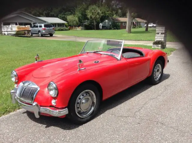 1957 mg mga beautiful red florida roadster very rare 2 seater convertible lhd