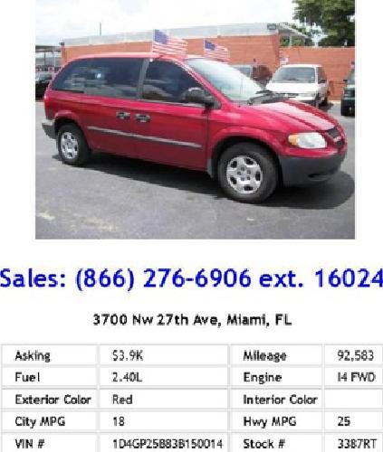 2003 dodge caravan se red mini-van i4 in glendale, co