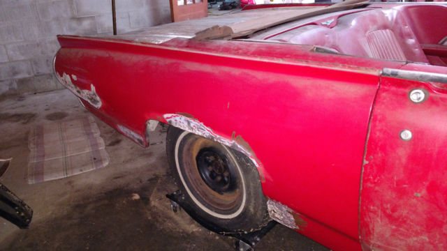 1961 ford thunderbird convertible project - red/red - complete car