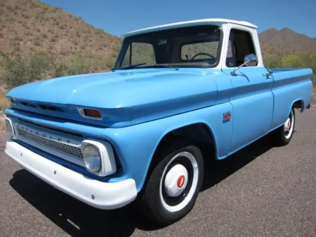 1966 chevrolet c-10 shortbed pickup frame off restoration factory baby blue