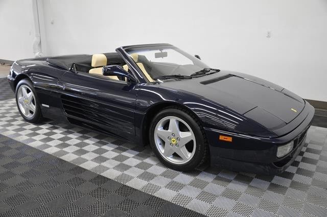 1994 ferrari 348 spider blue scuro creama leather books tools serviced 552 mile