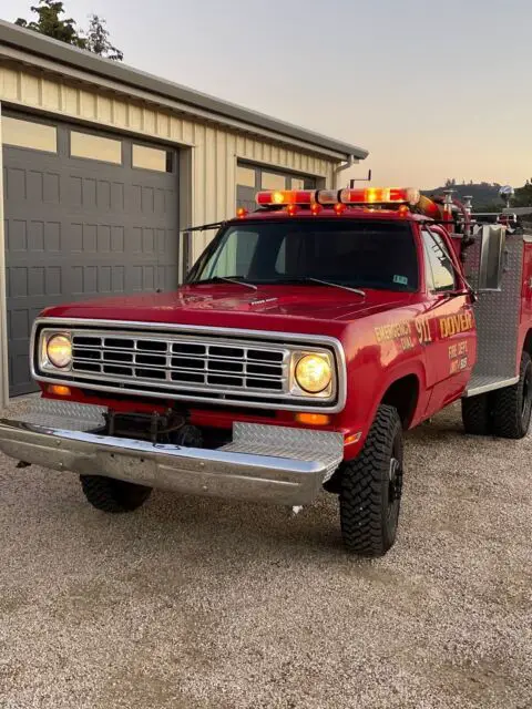 1976 dodge d/w series pickup red 4wd manual w300 power wagon