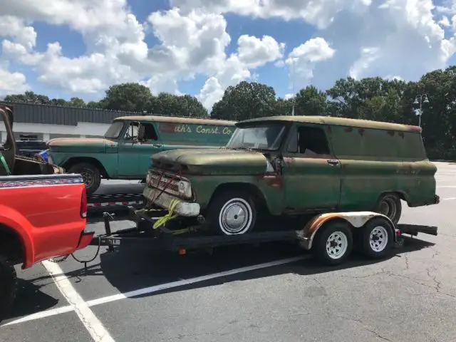 1964 & 1966 chevy c10 panel trucks & tons of parts!