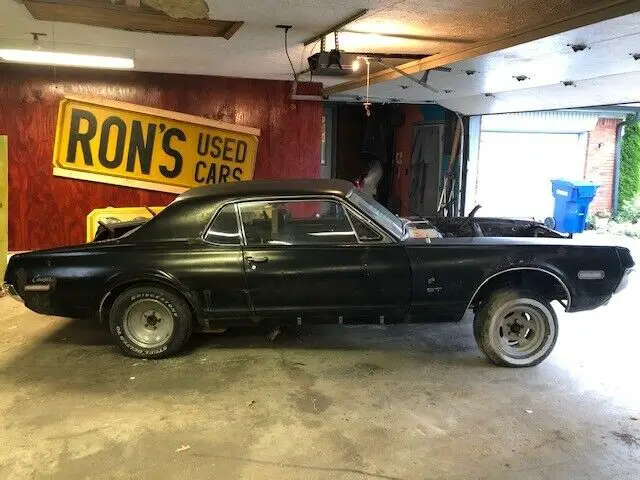 1968 mercury cougar gt 390 4-speed 1 of 186 black w/ red interior
