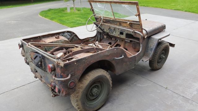 1943 willys mb military jeep for restoration - ww2 - no reserve - ford - bantam
