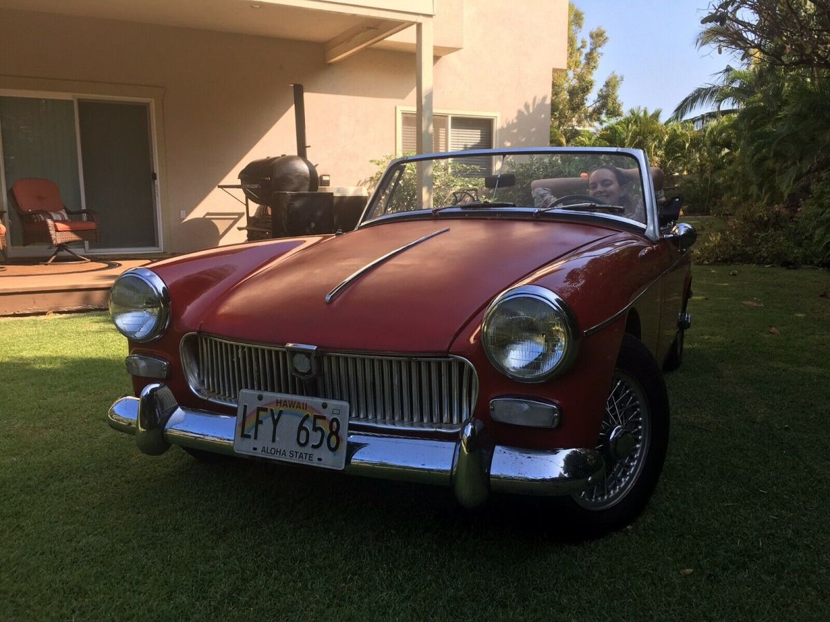 1969 mg midget car. 1275cc 4-speed, wire wheels. genuine car 14,867 miles