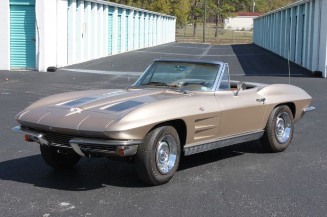 1963 chevrolet corvette convertible saddle/saddle 4-speed 2 tops