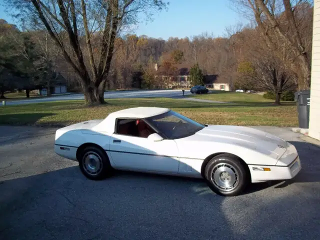 1987 corvette covertible (18,786 original miles) red leather interior