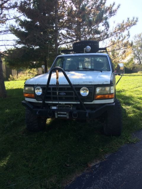 92' f350 custom truck 4x4, 460 big block, 500hp flat bed, goose ball, 35" tires