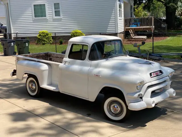 1956 gmc 100 pickup white rwd manual
