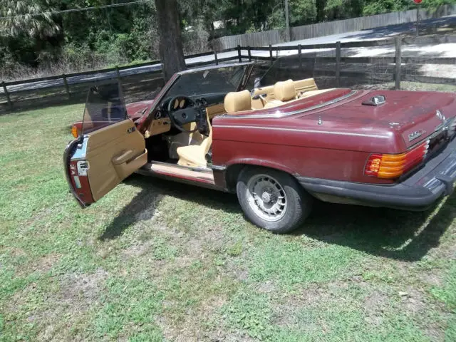 81 mercedes 380 sl maroon/tan project car, power windows, new brakes, good heat