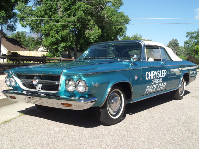 1963 chrysler 300 pace setter convertible, loaded, cold air, am/fm, ps, pb