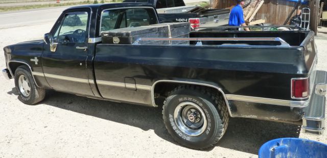 nice 1984 chevrolet chevy silverado 10 pick-up truck low miles, auto,black texas