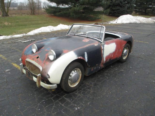original 1960 austin healey bugeye frogeye sprite for restoration vin #an5l23881