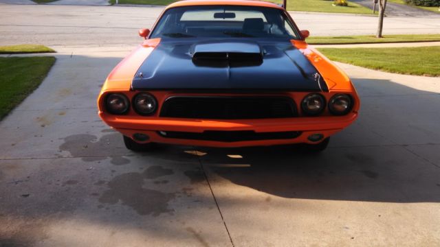1973 doge challenger orange resto mod pro street coupe