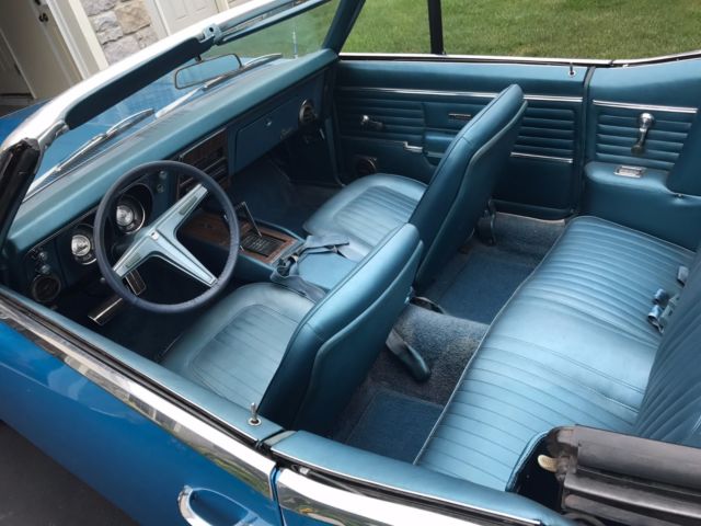 1968 chevy camaro convertible w/ matching #'s blue 327 automatic