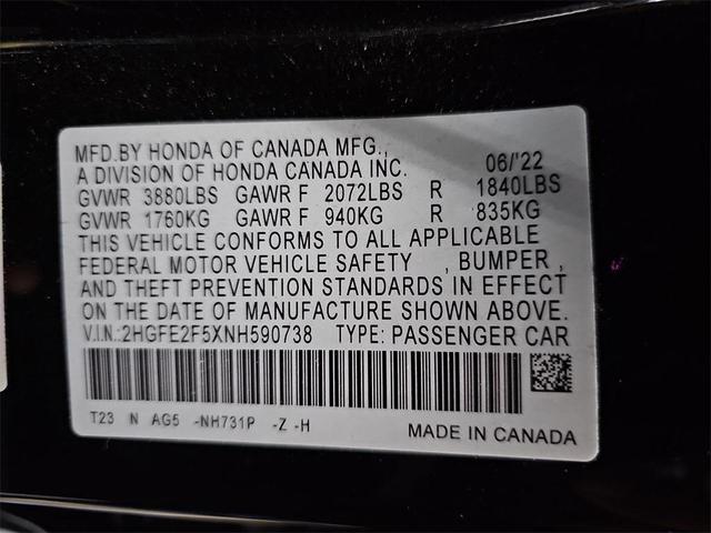 2022 honda civic sport