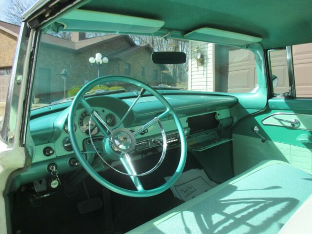 1956 ford fairlane victoria 2dr hardtop 61,000 miles meadow mist green & white
