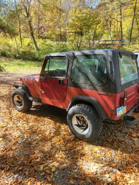 1988 jeep wrangler suv red 4wd manual s