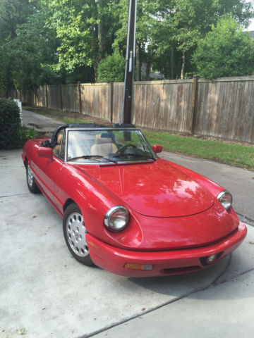 alfa romeo spider veloce 1991, red, good condition, 54,000miles