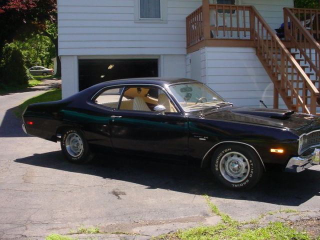 1973 dart sport 340 original numbers matching tx9 black mopar 98k duster demon