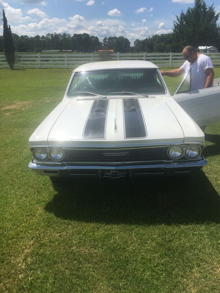 1966 chevrolet chevelle sportscar white rwd manual chrome