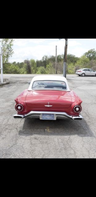 1957 thunderbird, low miles, refurbished, awesome red, convertible hardtop