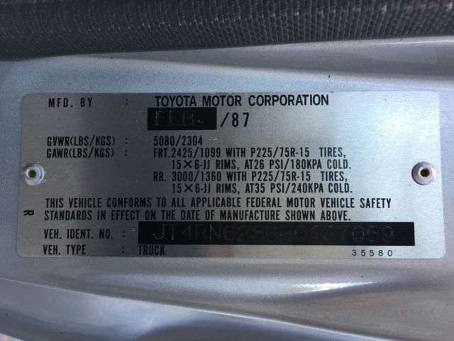 1987 toyota 4-runner sr5 4x4 5-speed 22re 4'cyl eng' 140k orig miles rust free