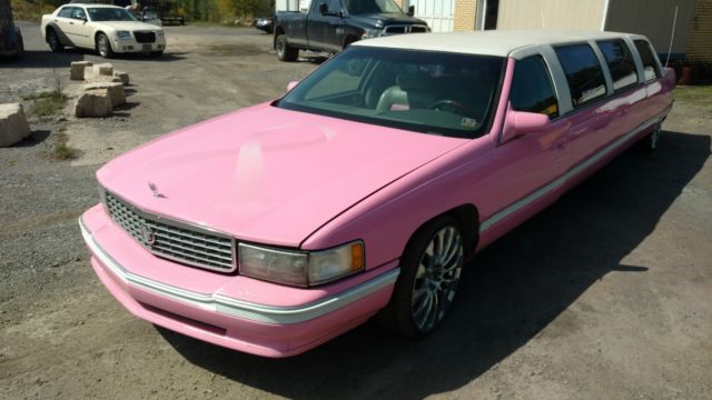 1994 pink cadillac deville concours limo limousine